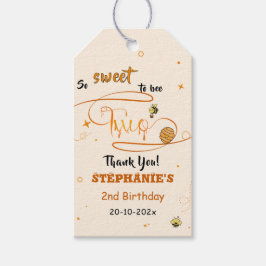 So Sweet To Bee Two Cute Honey Bee 2nd Birthday Presentetikett