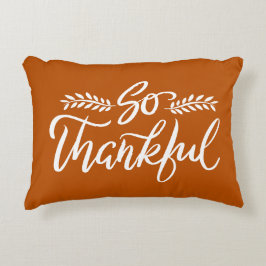 So Thankful Brush Calligraphy Accent Pillow Prydnadskudde