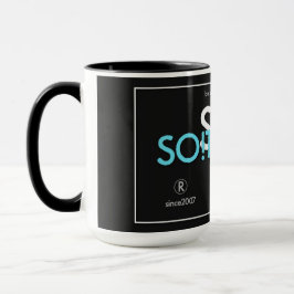 SO!Trouble-logotyper och slogan i kombinationsfärg Mugg