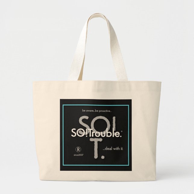 SO!Trouble logotyper och slogans Jumbo Tygkasse (Framsidan)