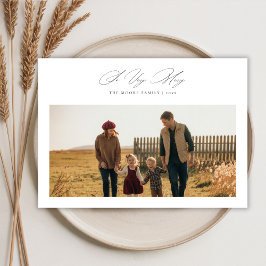 So Very Merry Neutral Rustic Family Photo Julkort