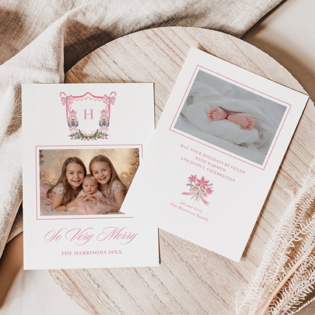 So Very Merry Nutcracker Monogram Crest  Julkort (Skapare uppladdad)