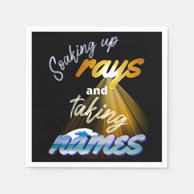 Soaking Up Rays and Taking Names Summertime Pappersservett (Framsidan)