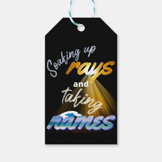 Soaking Up Rays and Taking Names Summertime Presentetikett (Framsidan)