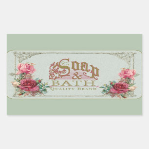 SOAP & BATH ~ Stämcker Rektangulärt Klistermärke