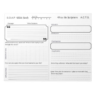 SOAP Bible Study Journal Anteckningsblock