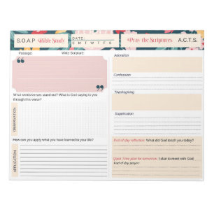 SOAP Bible Study Journal Anteckningsblock
