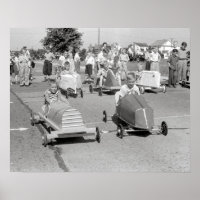Soap Box Derby, 1940. Gammalt foto
