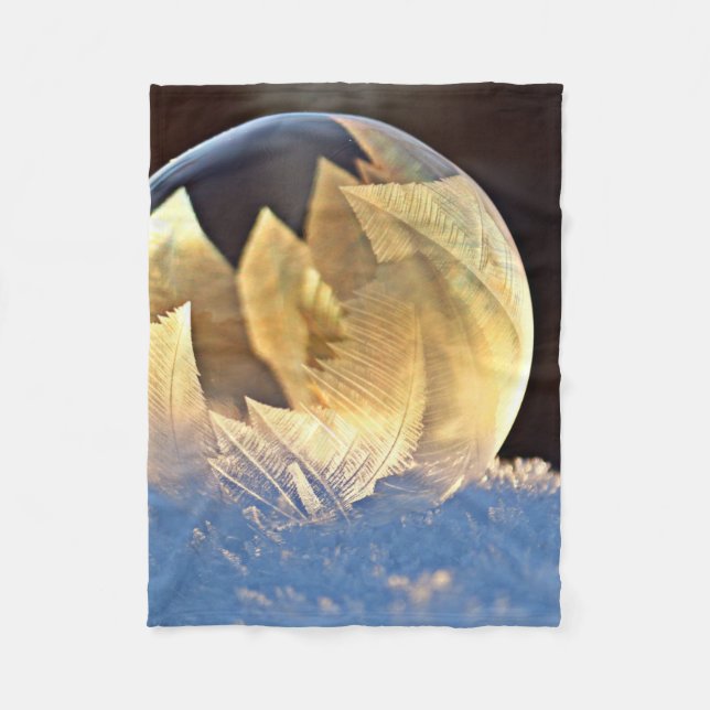 Soap Bubble på Snö Fleecefilt (Framsidan)