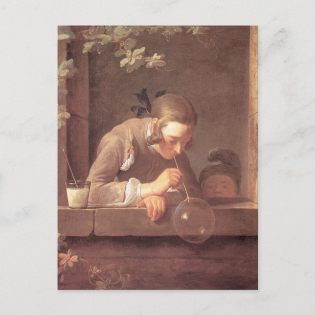Soap Bubbles av Jean Baptiste Chardin Postcard Vykort (Framsida)