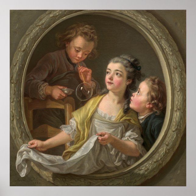 Soap Bubbles - Charles Van Loo Fine Art Poster (Framsidan)