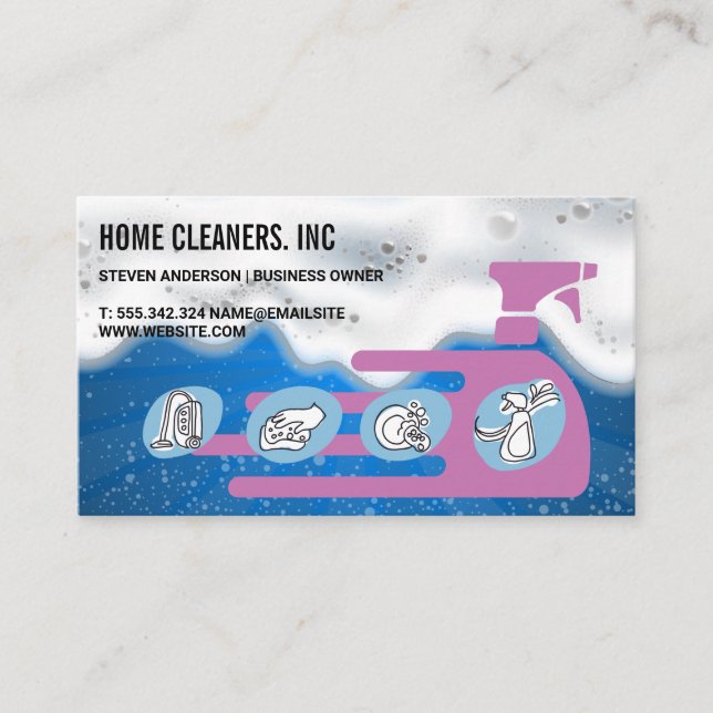 Soap Bubbles | Cleaning Services Icon Visitkort (Framsida)