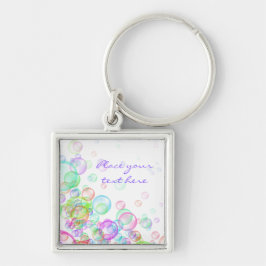 Soap Bubbles Fyrkantig Silverfärgad Nyckelring