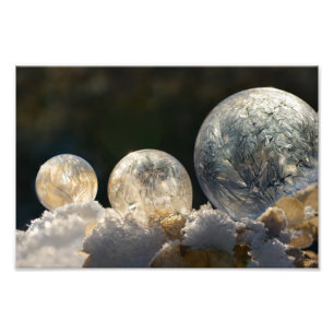 Soap Bubbles Ice Crystal Winter Paperprint, fryst Fototryck