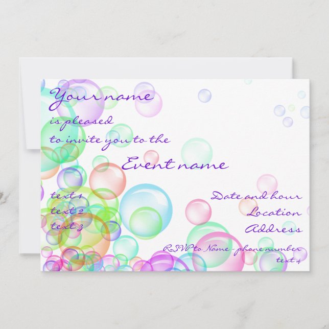 Soap Bubbles Inbjudningar (Framsida)