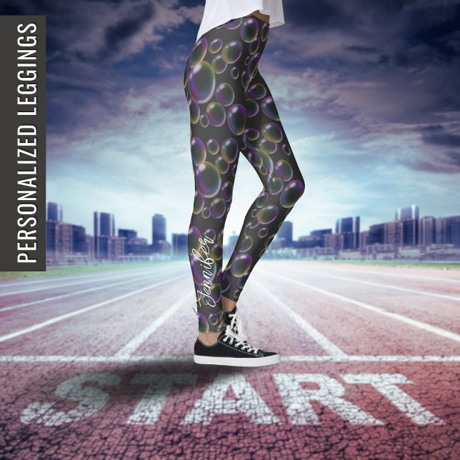 Soap Bubbles | Med ditt namn eller din TEXT yoga Leggings (Skapare uppladdad)
