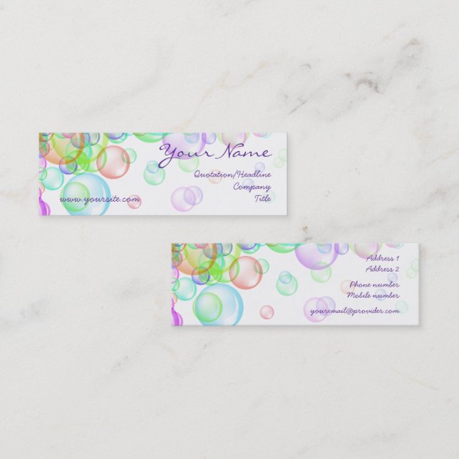 Soap Bubbles Mini Visitkort (Fram/baksida)