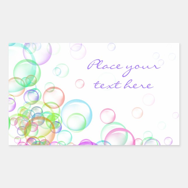 Soap Bubbles Rektangulärt Klistermärke (Framsida)