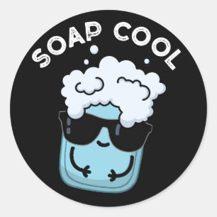 Soap Coola Funny Soap Pun Mörk BG Runt Klistermärke