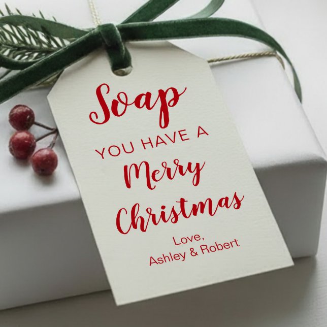 Soap du har en God jul Gift-Märkre Presentetikett (Skapare uppladdad)