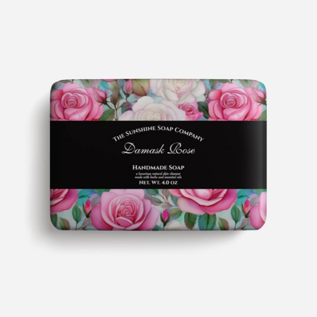 Soap-förpackning Papper - vattenfärgsrosa ros Flygblad (Skapare uppladdad)