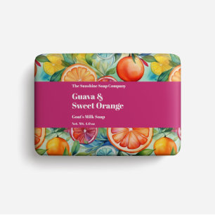 Soap Förpackning Pappra - vattenfärgade citrusfruk Flygblad