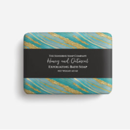 Soap Packaging Papper - turkos and faux guld Flygblad