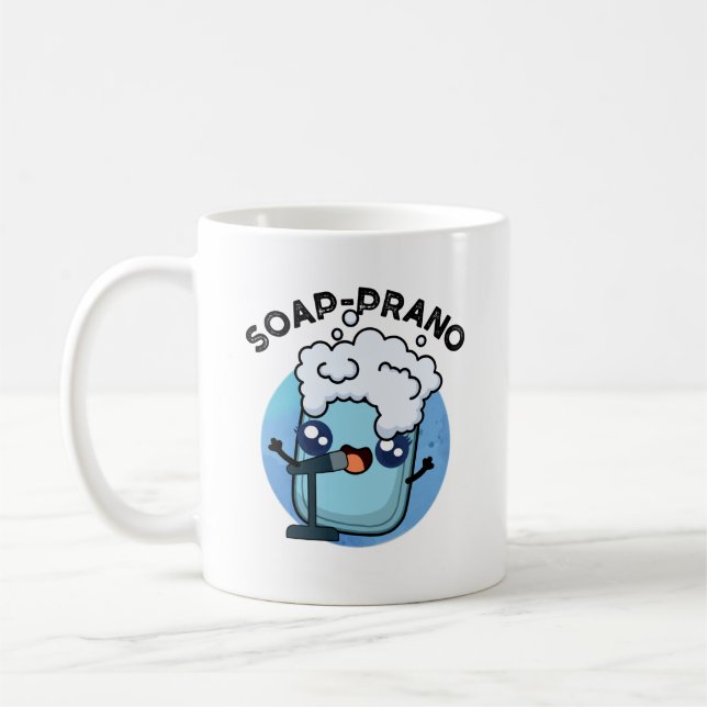 Soap-prano Funny Soprano Soap Pun Kaffemugg (Vänster)