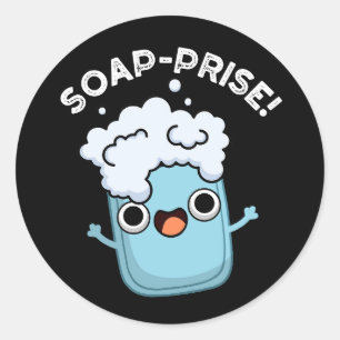 Soap-pris-funny Surprisad Soap Pun-Mörk BG Runt Klistermärke