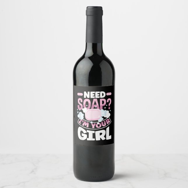 Soap Skapar Soap Maker Funny Vinflaska Etikett (Framsida)