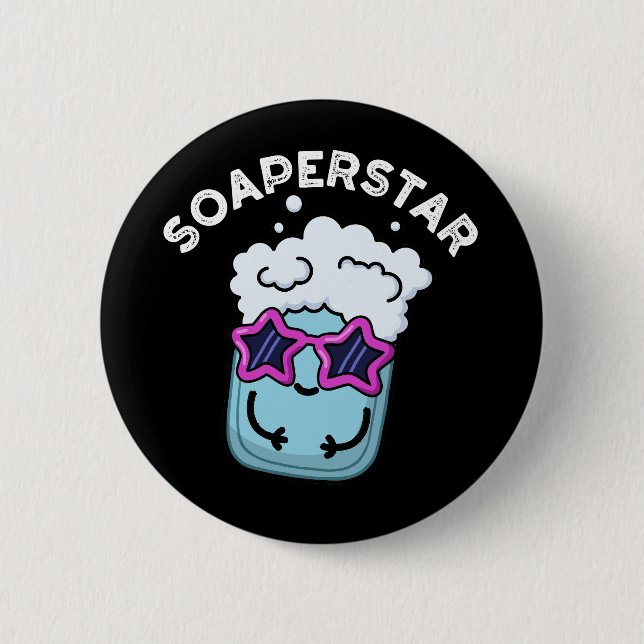 Soaperstar Funny Soap Pun Mörk BG Knapp (Framsida)