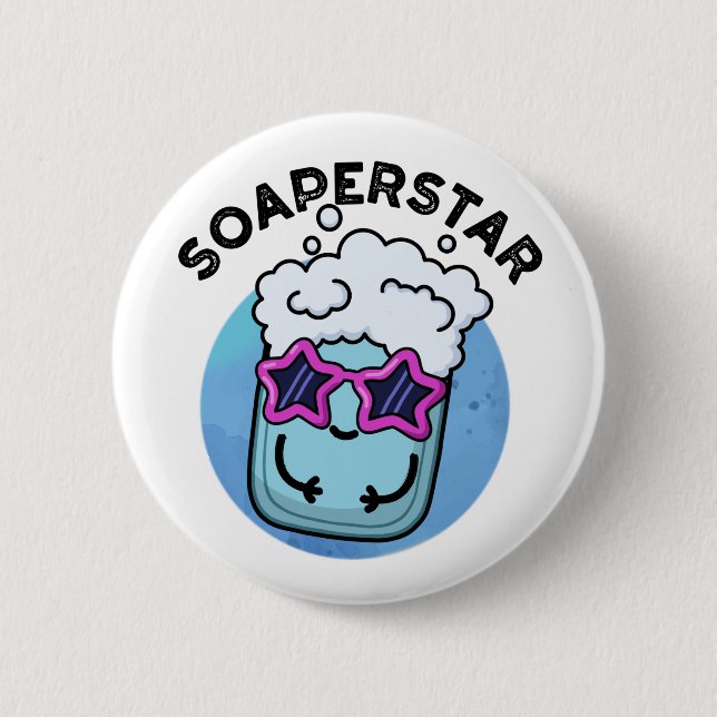 Soaperstar Funny Superstar Soap Pun Knapp (Framsida)