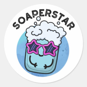 Soaperstar Funny Superstar Soap Pun Runt Klistermärke