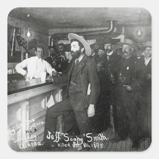 Soapy Smiths Saloon Pub Fyrkantigt Klistermärke (Framsida)
