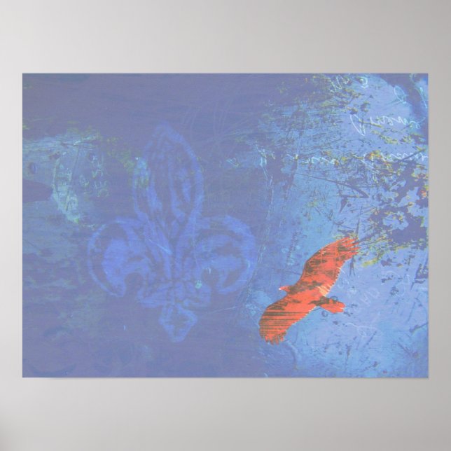 Soar Blue Grunge Poster (Framsidan)