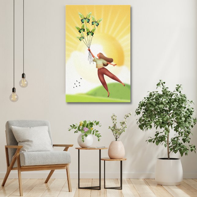 Soar | Flickor med Butterflies Canvas Art (Skapare uppladdad)
