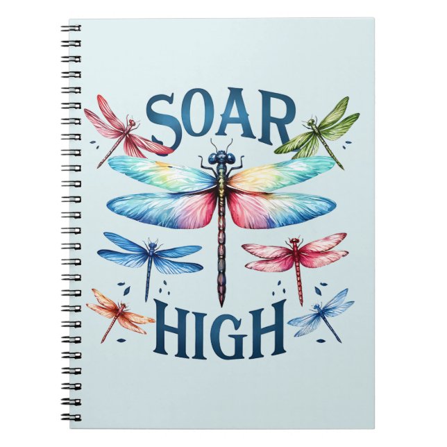 Soar High - Artistic Dragonfly Anteckningsbok (Framsidan)