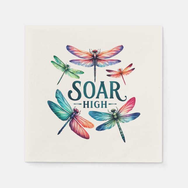 Soar High - Artistic Dragonfly Pappersservett (Framsidan)