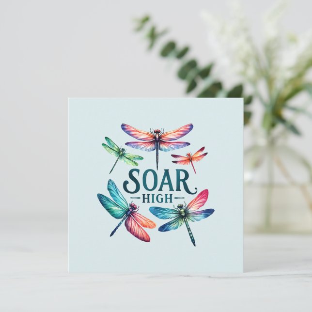 Soar High - Dragonfly Colorful Inspirational (Stående Fram)