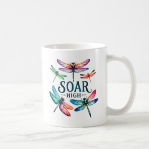 Soar High - Dragonfly Colorful Inspirational Kaffemugg