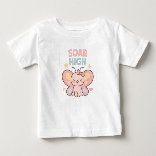 Soar High – Pastel Butterfly Joy T Shirt (Framsida)