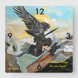 "Soar like Vingar on a Eagle Square Clock" Fyrkantig Klocka