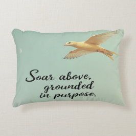 Soar ovan, jordad för sitt ändamål - inspirerande prydnadskudde