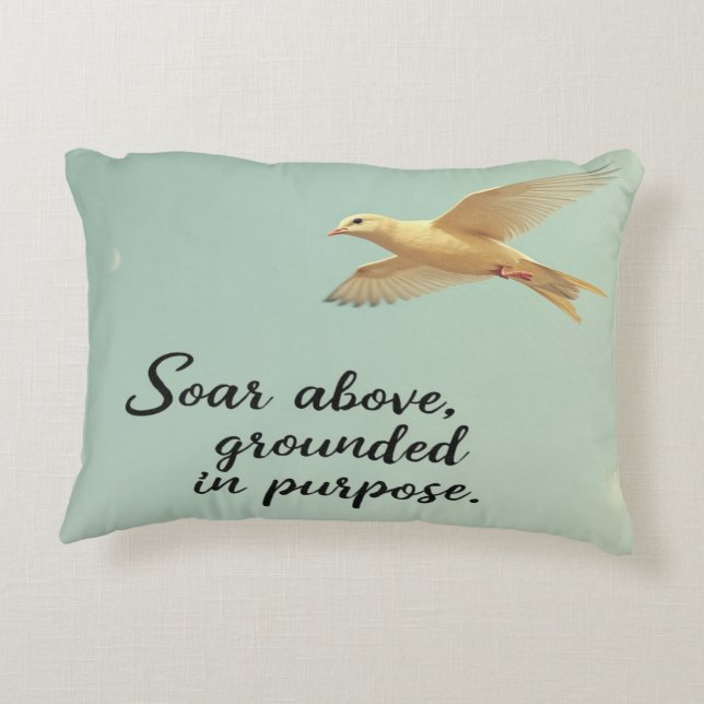 Soar ovan, jordad för sitt ändamål - inspirerande prydnadskudde (Baksidan)