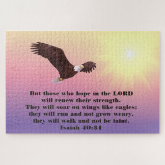 Soar på Vingar som Eagles Christian Bible Verse Pussel