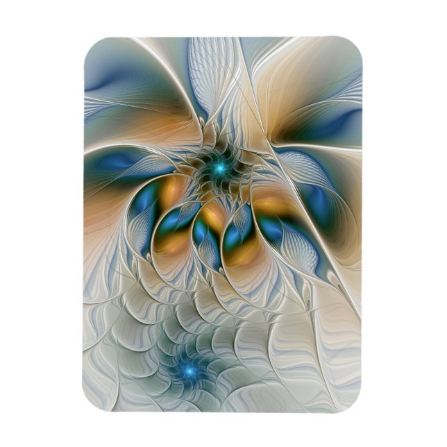 Soaring, Abstract Fantasy Fractal Art With Blue Magnet (Vertikal)