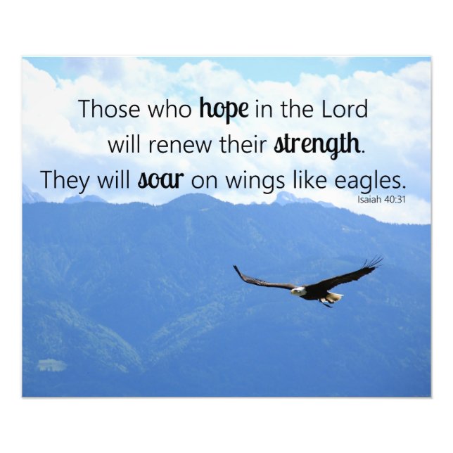 Soaring Eagle Christian Strength Isaiah 40:31 Fototryck (Framsidan)
