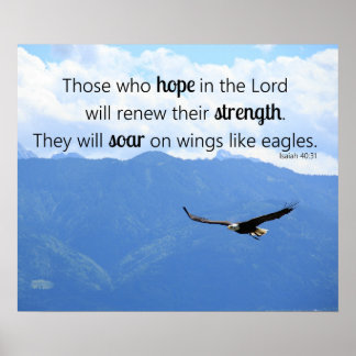 Soaring Eagle Christian Strength Isaiah 40:31 Poster