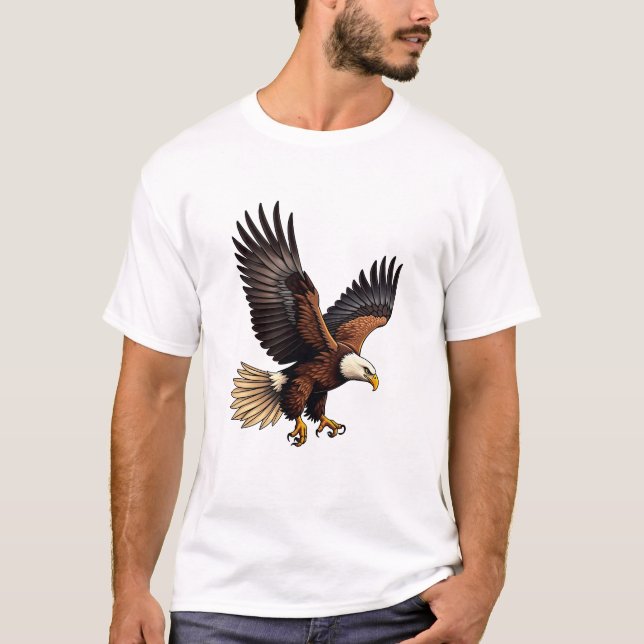Soaring Eagle i Himmel T Shirt (Framsida)
