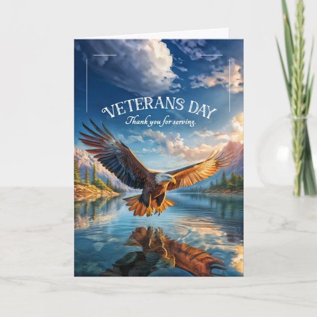 Soaring Eagle Veterans Day Helgkort (Framsida)
